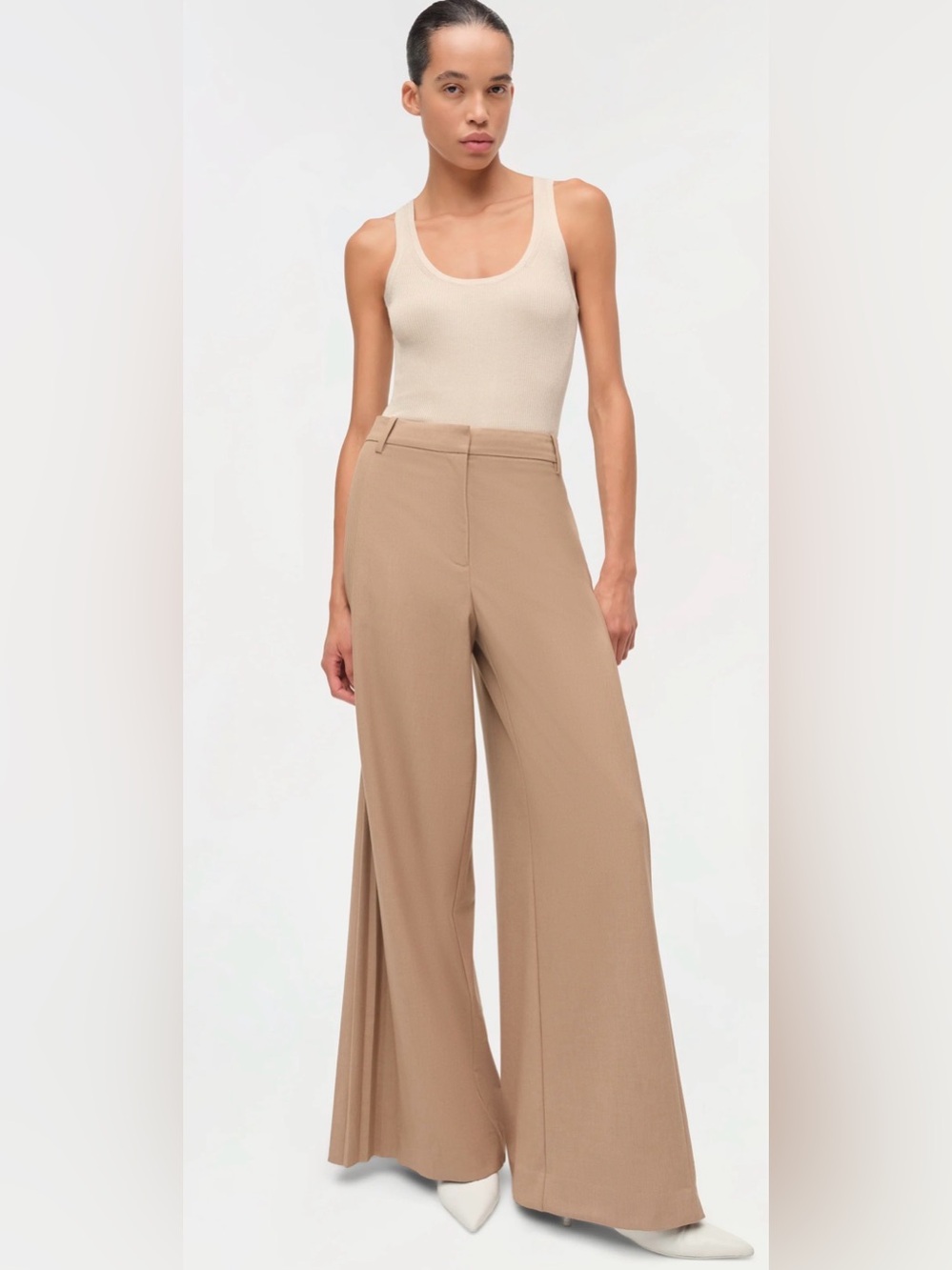 SIMKHAI Romy Pleated Wide-Leg Pants